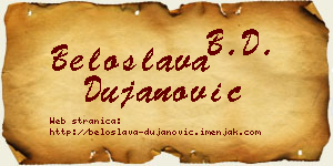 Beloslava Dujanović vizit kartica